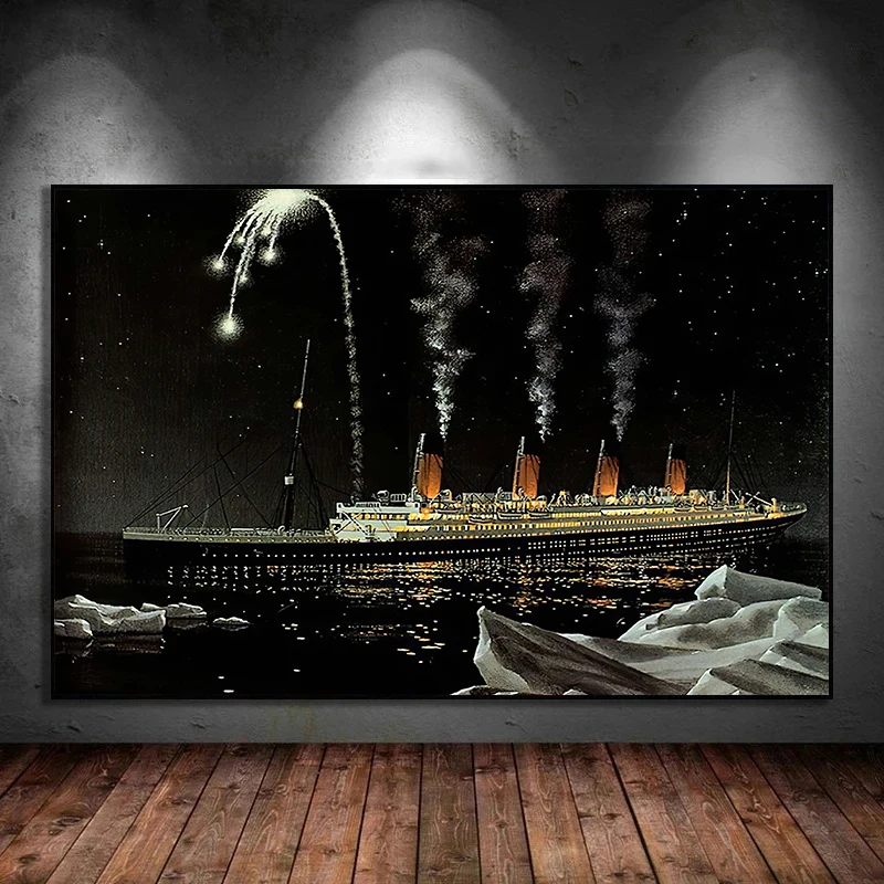 The Boat in Titanic Classic Movie Abstract Canvas Painting Poster Print Wall Art Picture for Living Room Home Decor Cuadros