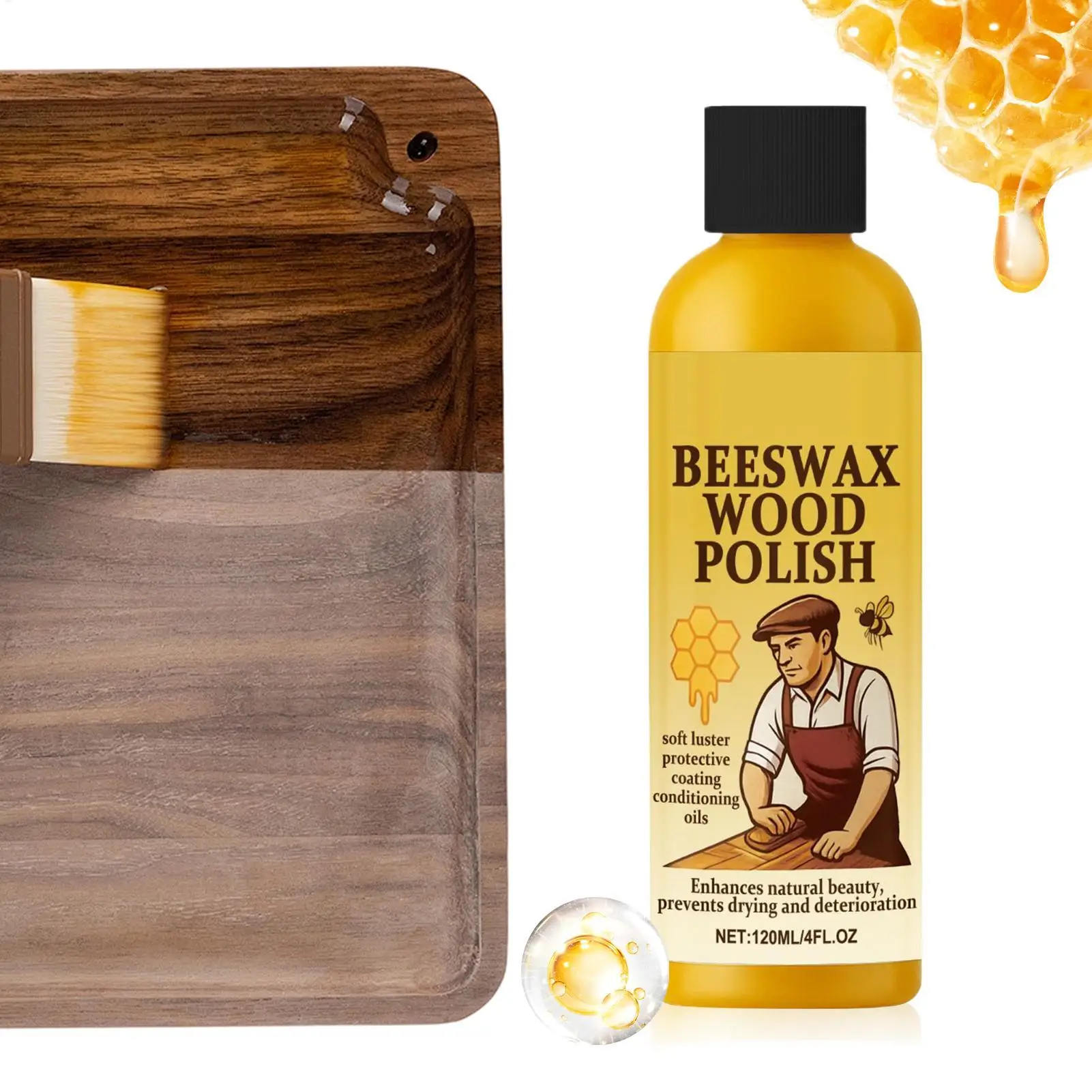 Hardwood Floor Polish 120ml Scratch Repair Hardwood Floor Cleaner Polish Agent Wood Care Natural Shine Waterproof Non Greasy