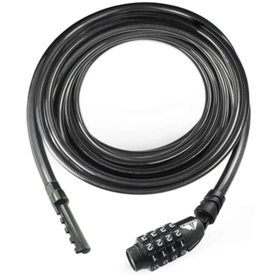 

Straight Combination Bike Lock Cable - 3/8 inch 5FT,,, 25FT Resettable Combination Lock, Anti-Theft Security Cable for Bicycles