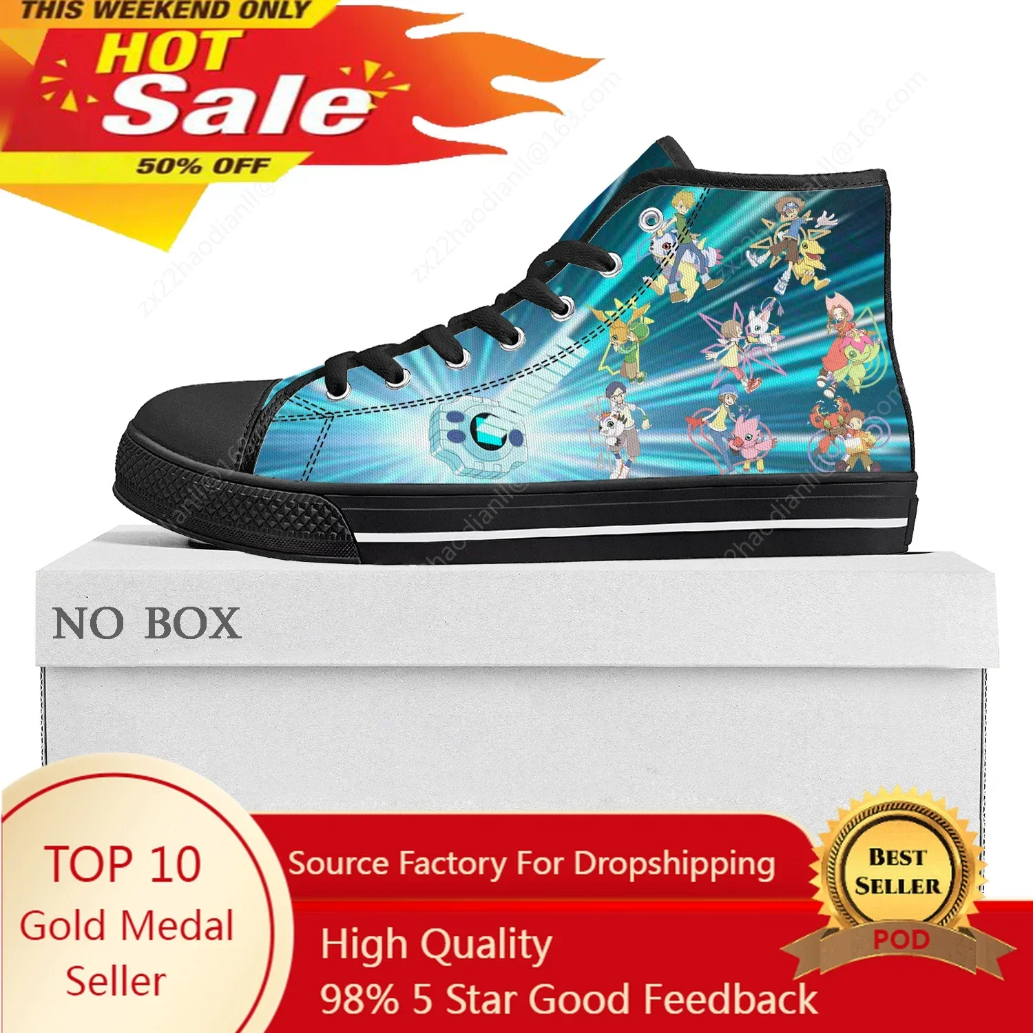Hot Anime Digimon Adventure High Top Sneakers High Quality Mens Womens Teenager Canvas Sneaker Casual Couple Shoes Custom Shoe