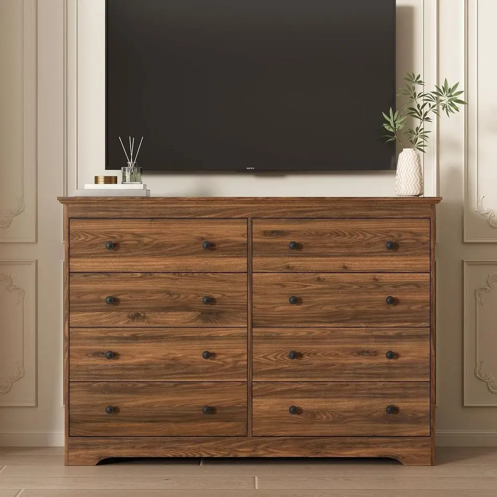 寝室用大容量木製収納引き出し、ブラウン