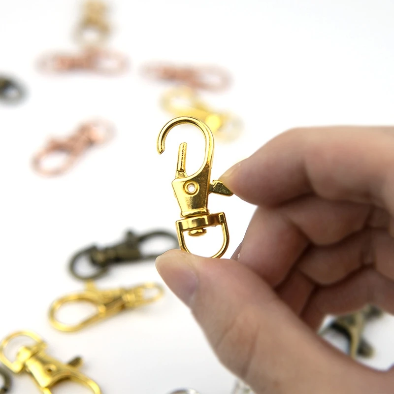10 Stück Legierungs-Drehkarabinerhaken D-Ring Karabiner Schlüsselanhänger Gürtelschnalle Zubehör für DIY-Bastelarbeiten Schmuck Lanyard Kette – Detail 6