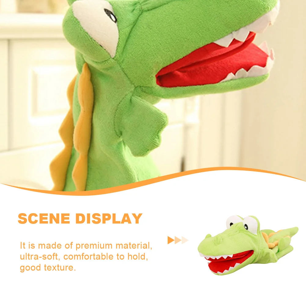 1pc アリゲーターハンドパペットソフト子供インタラクティブストーリーテリングロールプレイ動物ハンドパペット子供のための親子遊び