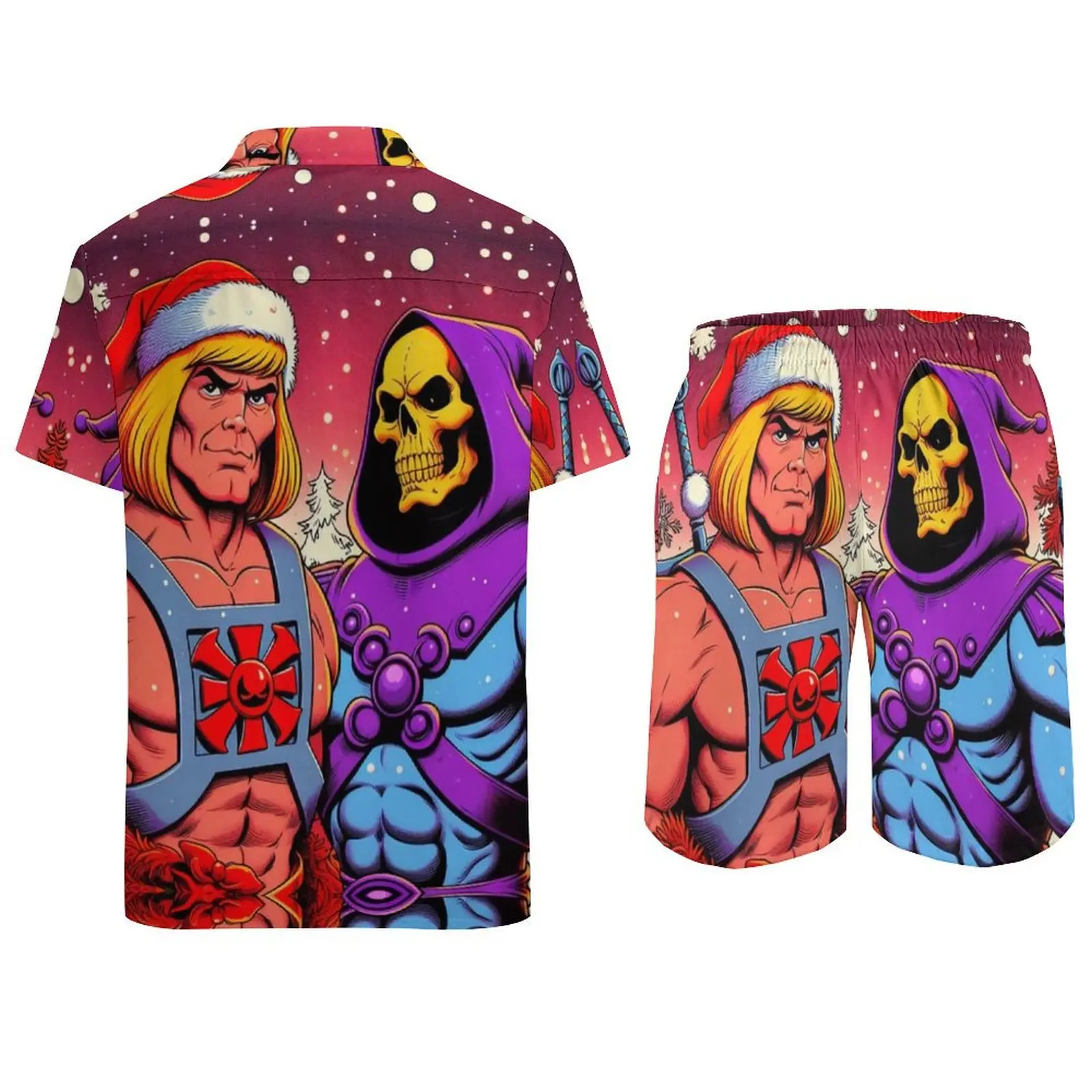 He Man และ Skeletor ชุดชายหาดสำหรับผู้ชาย2ชิ้นพิกัดคุณภาพสูงสำหรับวิ่งขนาด EUR