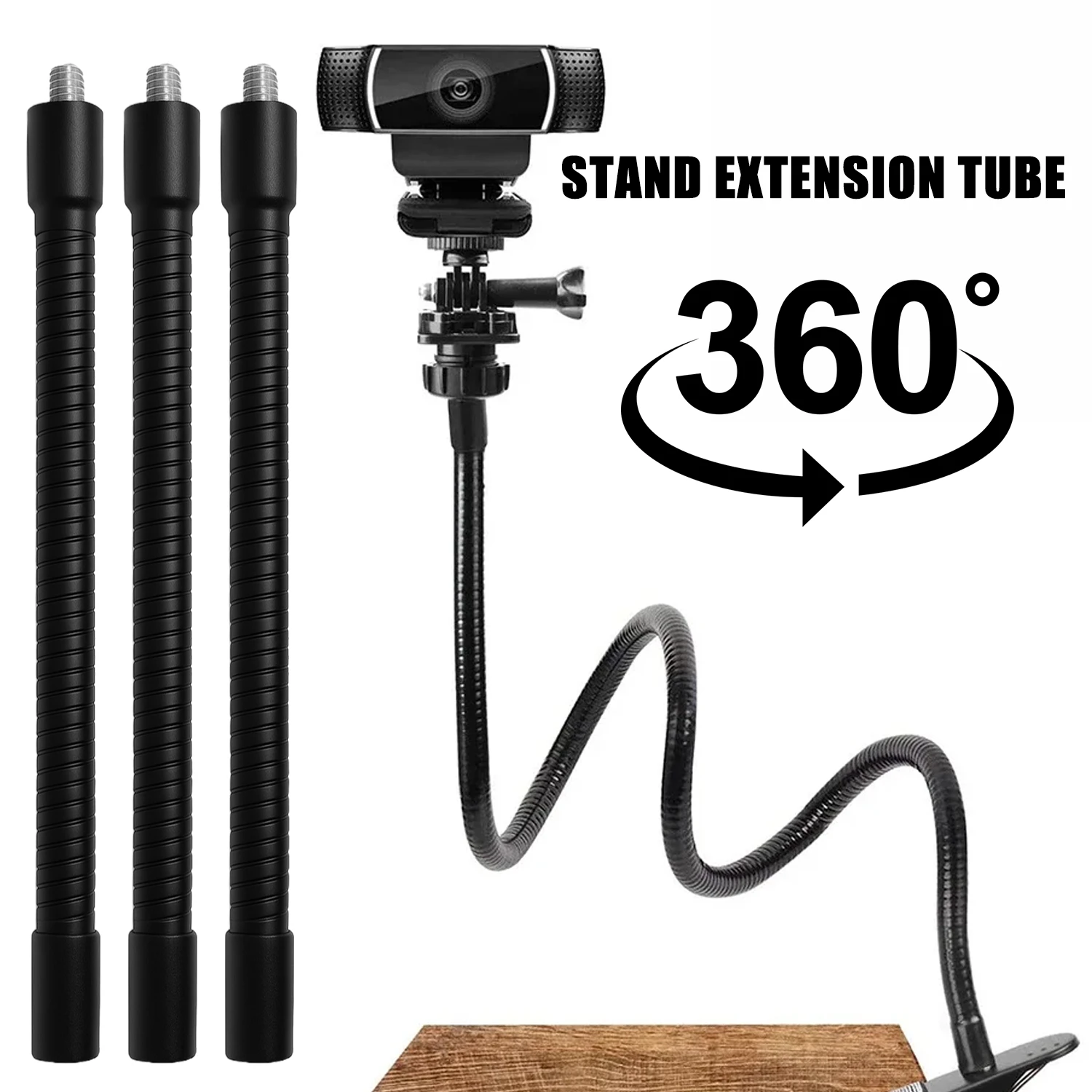 

Гибкий держатель для телефона с удлинительной трубкой, регулируемый на 360 градусов, кронштейн для прямой трансляции для камеры и мобильного телефона