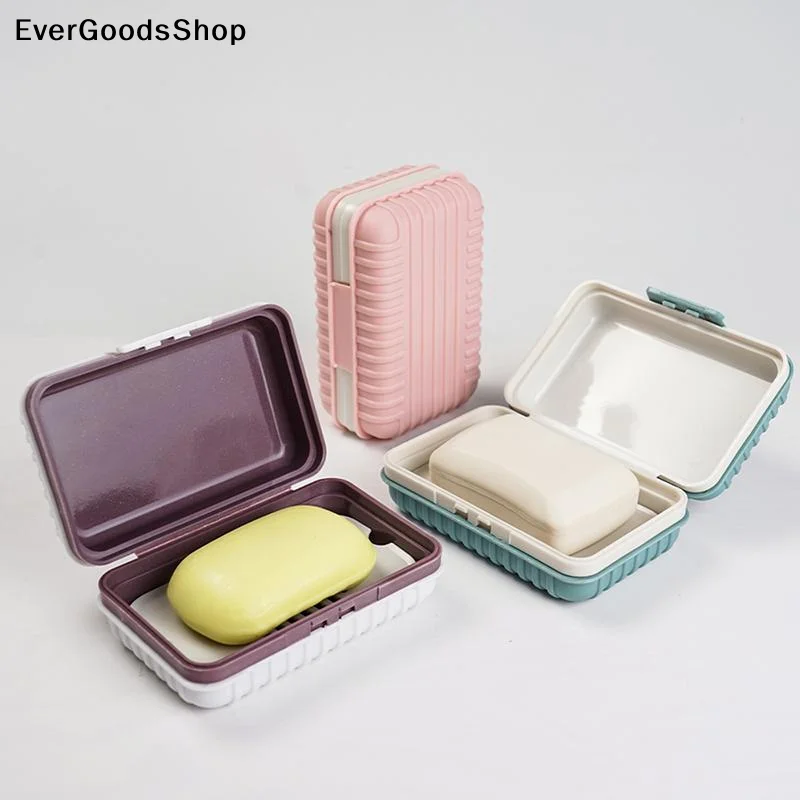 NewPlastic Bathroom Soap Box With Lid Travel Essentials Household Soap Box