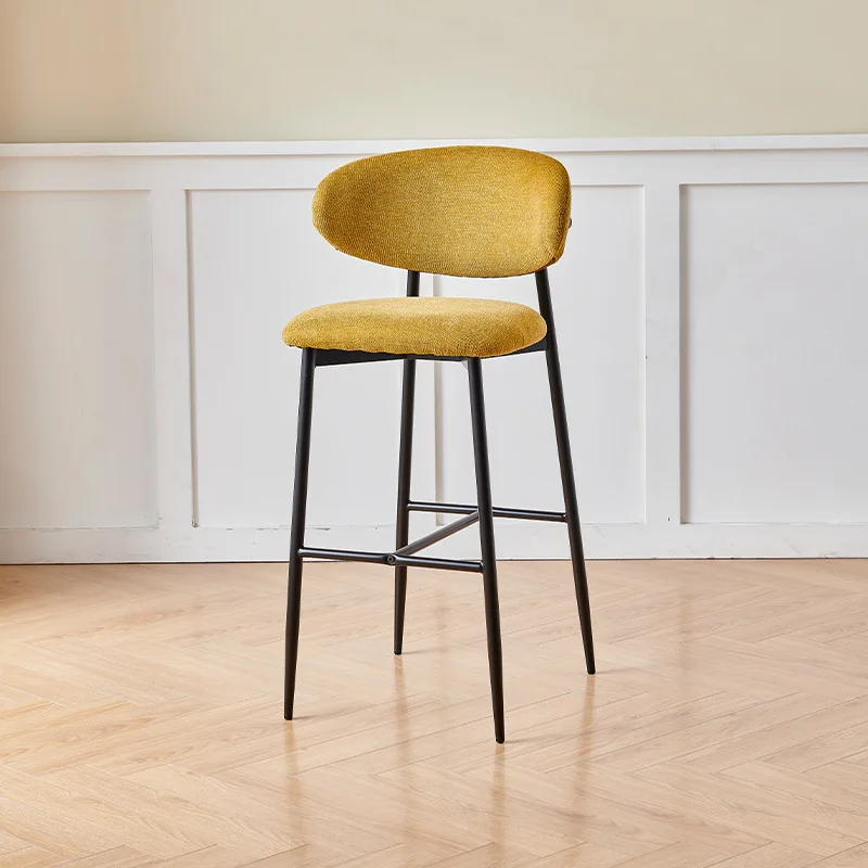 Taburete alto nórdico con respaldo para el hogar, Bar, recepción, Bar Simple moderno, silla de isla de cocina
