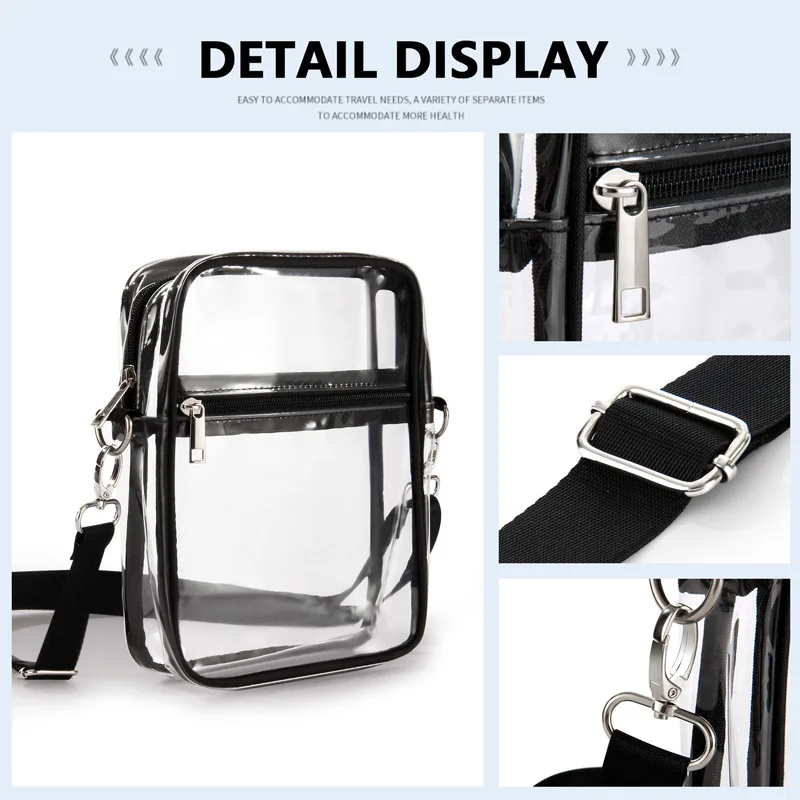 Clear Crossbody Purse Bag,Stadium Approved with Front Pocket for Concerts Sports Festivals Holiday Beach Waterproof Bag image 4