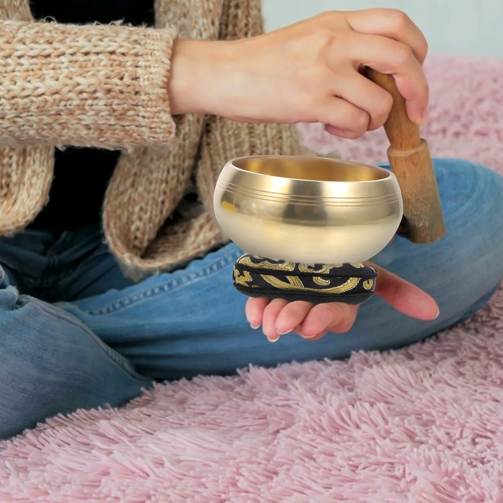 Cojín para Cuenco Tibetano, Ligero y Duradero, Accesorio Budista Práctico, Suministros Budistas