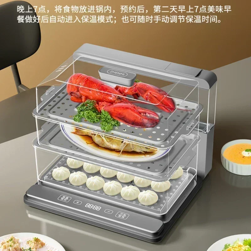 Folding Speed Steamer Home Steam Pot Small Multifunctional Large Capacity Dual Mode Insulation Electric Steam Food Steamer