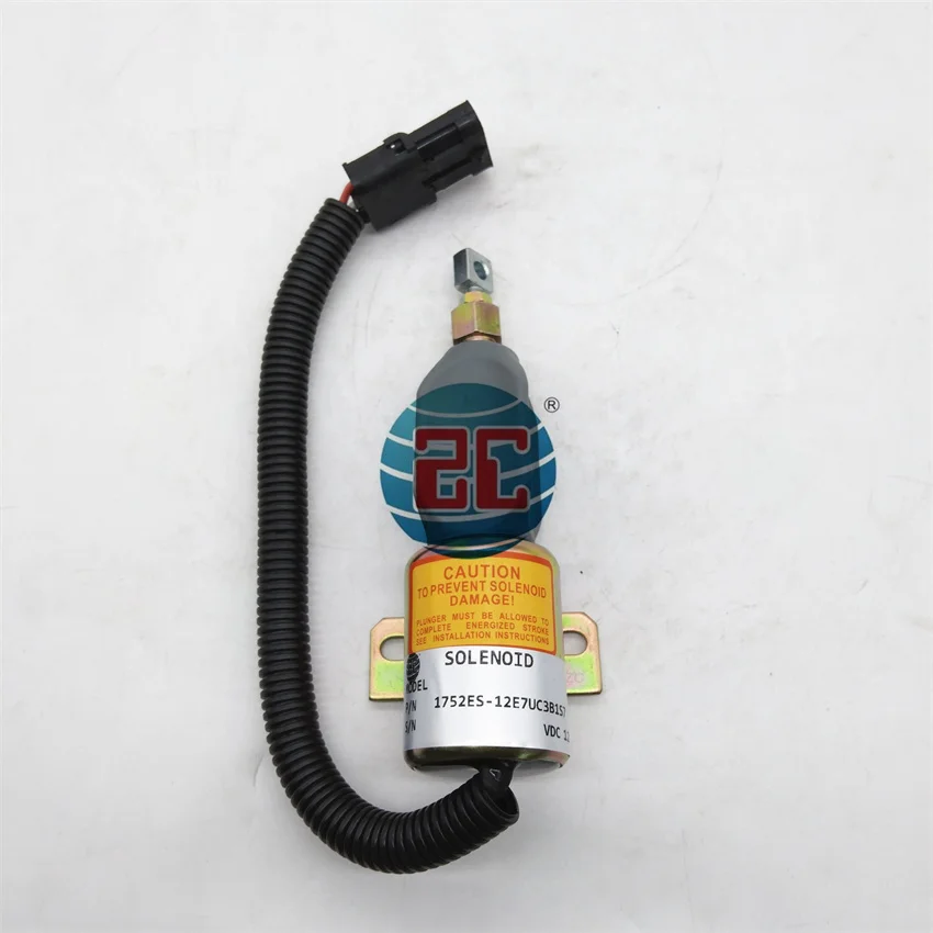 12V Fuel Shutdown Solenoid Cut Off Solenoid Stop Solenoid 1752ES-12E7UC3B1S7 For Excavator