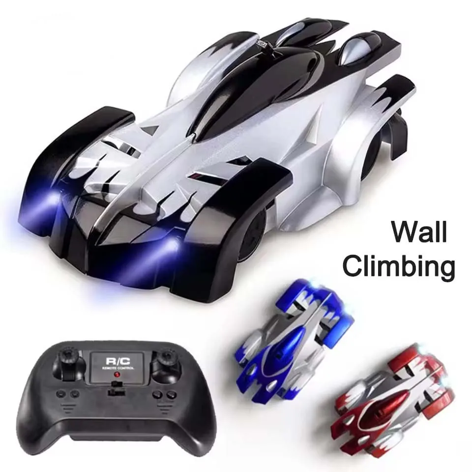 2.4G RC Wall Climbing Car Remote Control Toy Anti-Gravity Climb Wall Ceiling LED Light Racing Model Electric Toy for Kids New