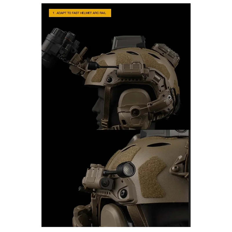 

【Summer Sale】Helmet Lamp With IR And Flashlight Color Light Strobe Light Headphone IFF Auxiliary Light For Outdoor Sports