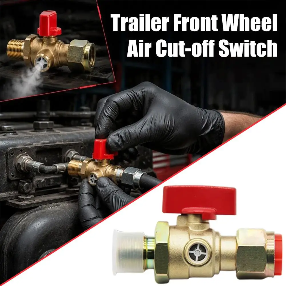 1Pc Trailer Front Wheel Air Cut-off Switch Metal Vehicle Air System Component For Replacement Part Installation Accessories