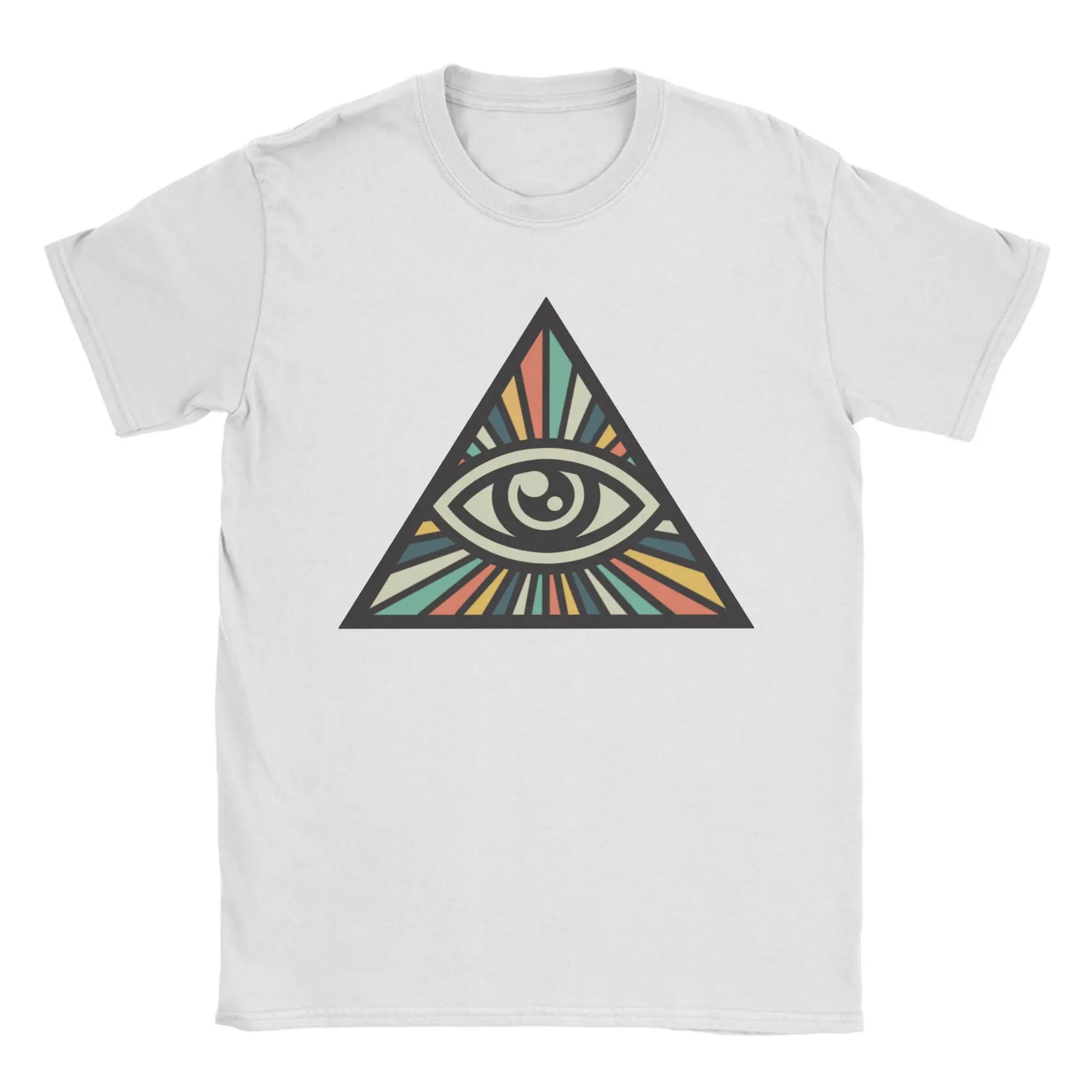 Print Illuminati Sign T Shirt Men O-neck Short Sleeve Tops Shirts God Eyes Cotton Summer TopsTops