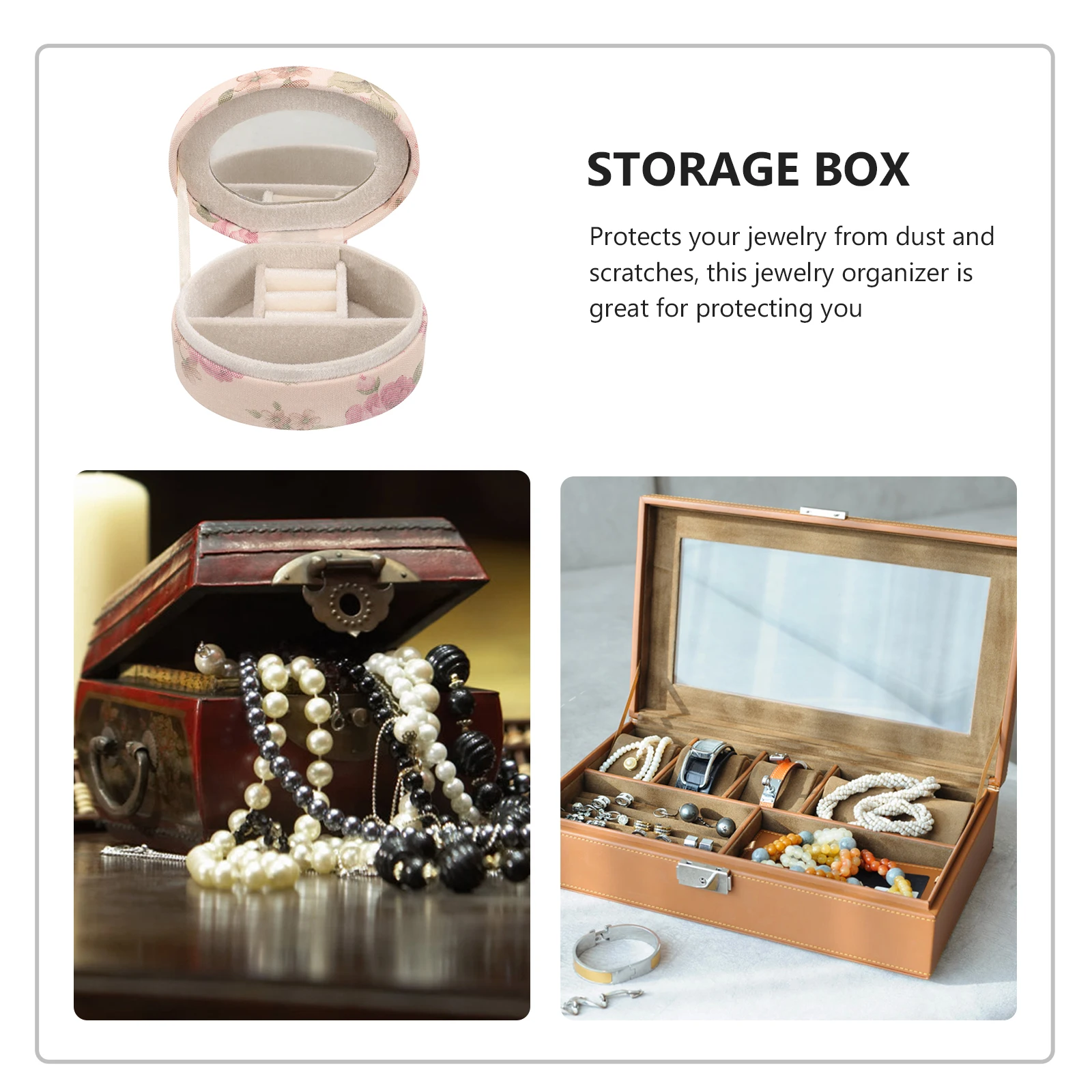 กล่องใส่เครื่องประดับสไตล์วินเทจสุดหรู 4 ช่อง สำหรับจัดเก็บเครื่องประดับแบบพกพา เหมาะสำหรับการเดินทาง ขนาดเล็กพกพาสะดวก ใส่ในกระเป๋าถือได้ ใช้สำหรับเก็บแหวน สร้อยคอ