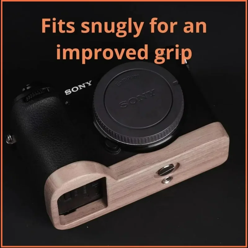 Compatible with Sony A6700 solid wood handle base (red sandalwood/black sandalwood/holm oak), camera rabbit cage grip