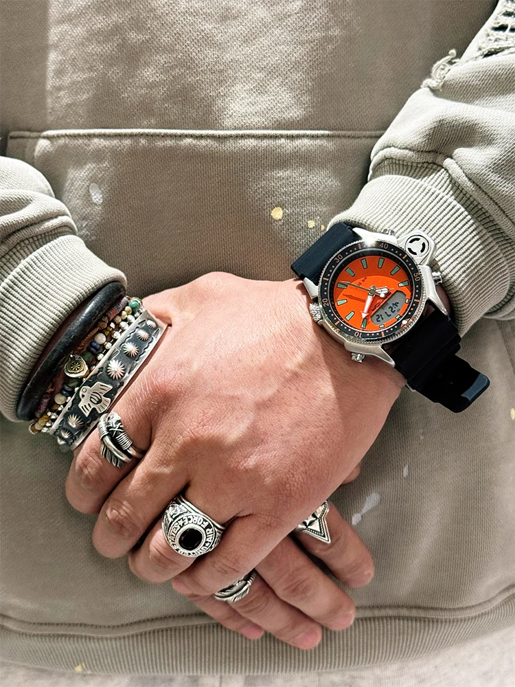 Новые подростковые винтажные модные крутые многофункциональные электронные часы Millennium с двойным дисплеем для занятий спортом на открытом воздухе