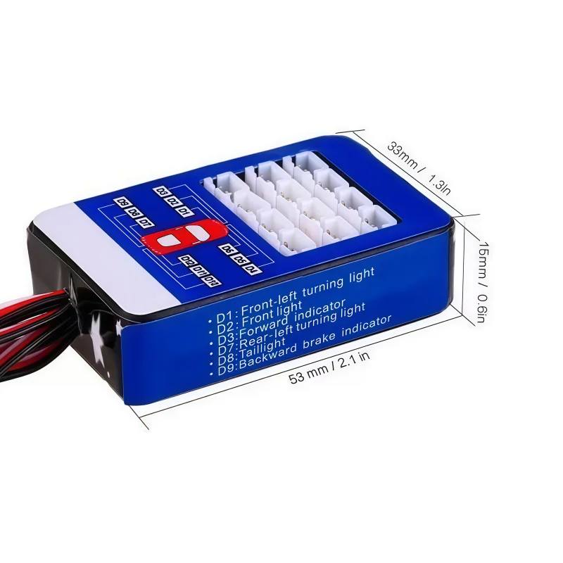 Symulacja Latarki 12 LED Zestaw Oświetleniowy Kierunkowskaz Hamulec do Modeli RC w Skali 1/10 Yokomo Tamiya HSP HPI AXIAL RC4WD TRX