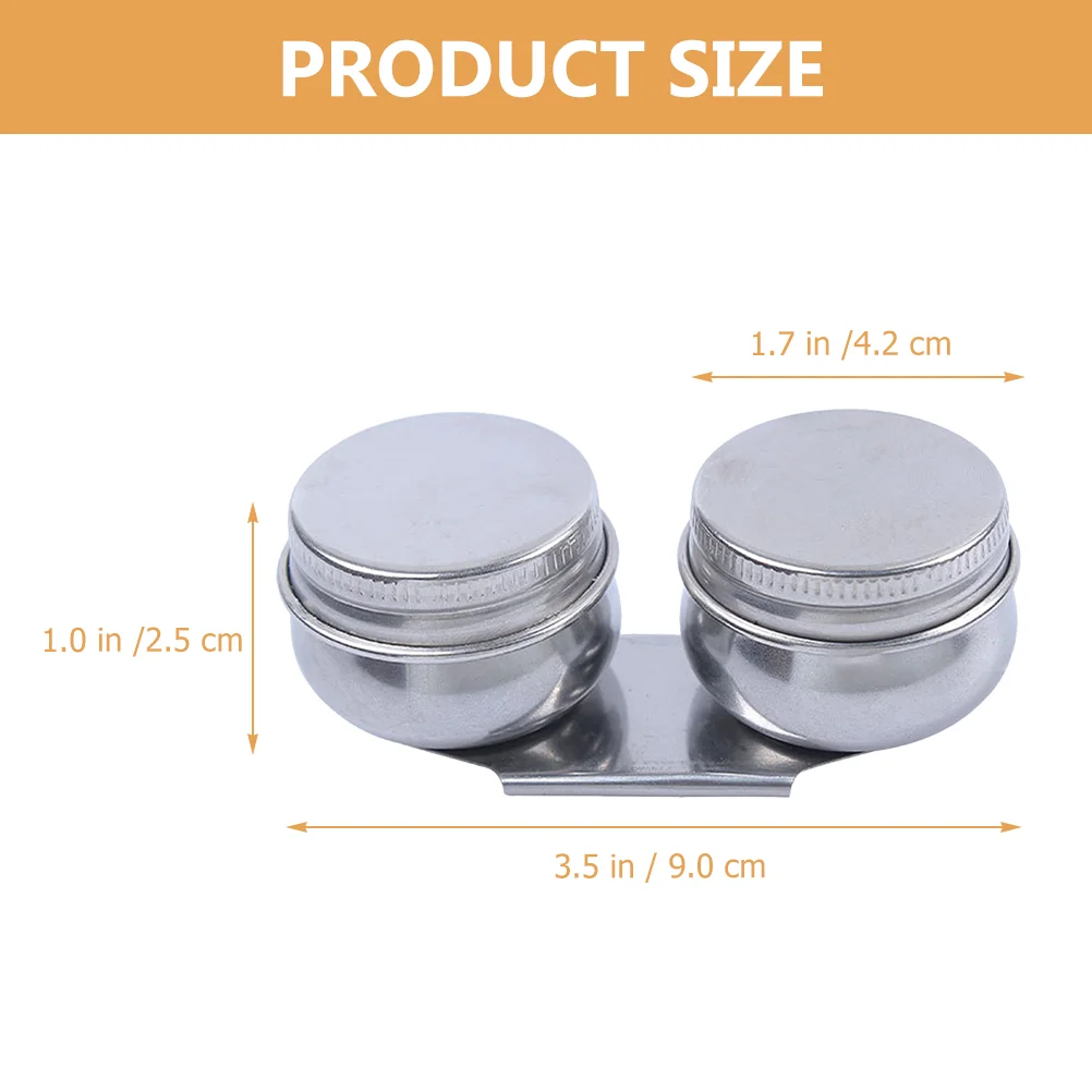 Stainless Steel Pencil Pot Dipper Palette Turpentine Oil Painting Double Cup with Screw Lid Clean