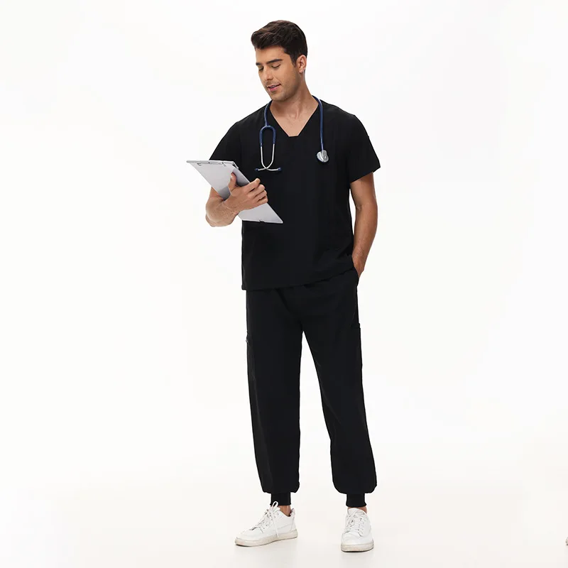 Multicolour Doctor Nurse Short Sleeve Men's Dentist Isolation Gowns Stretchy Quick Drying Hand Wash Gowns Separate Suit Female