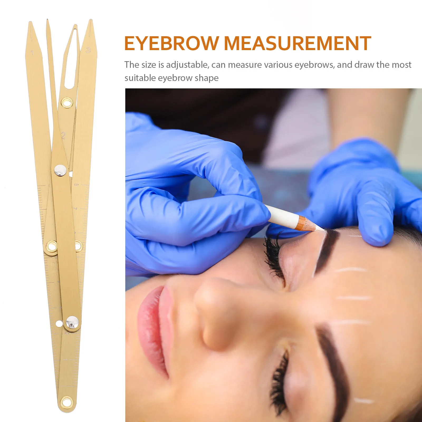 Golden Ratio Eyebrow Measuring Ruler Stainless Steel Adjustable Brow Mapping Tool For Microblading Tattooing