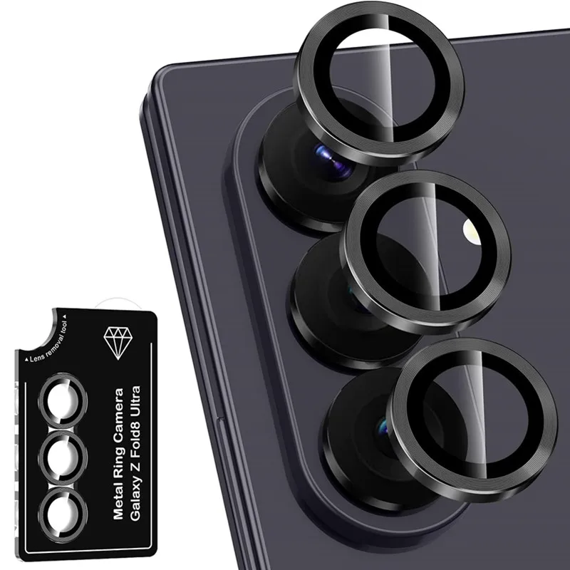 Metal Individual Ring Camera Lens Protector for Samsung Galaxy Z Fold 8 Ultra Fold 7 6 5 4 8Ultra Tempered Glass Film Full Cover