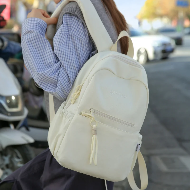 

Simple Casual Commuting Backpack for Women, Lightweight Travel Small School Bag for Middle School Girls, High School Students, a