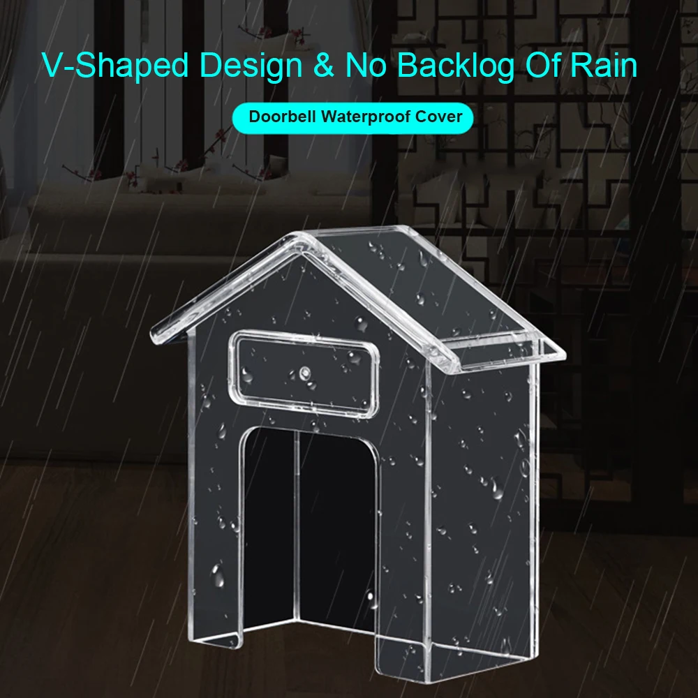 Waterproof Cover For Wireless Doorbell Transparent Plastic Doorbell Rainproof Cover Door Bell Button Rain Protector Home Outdoor