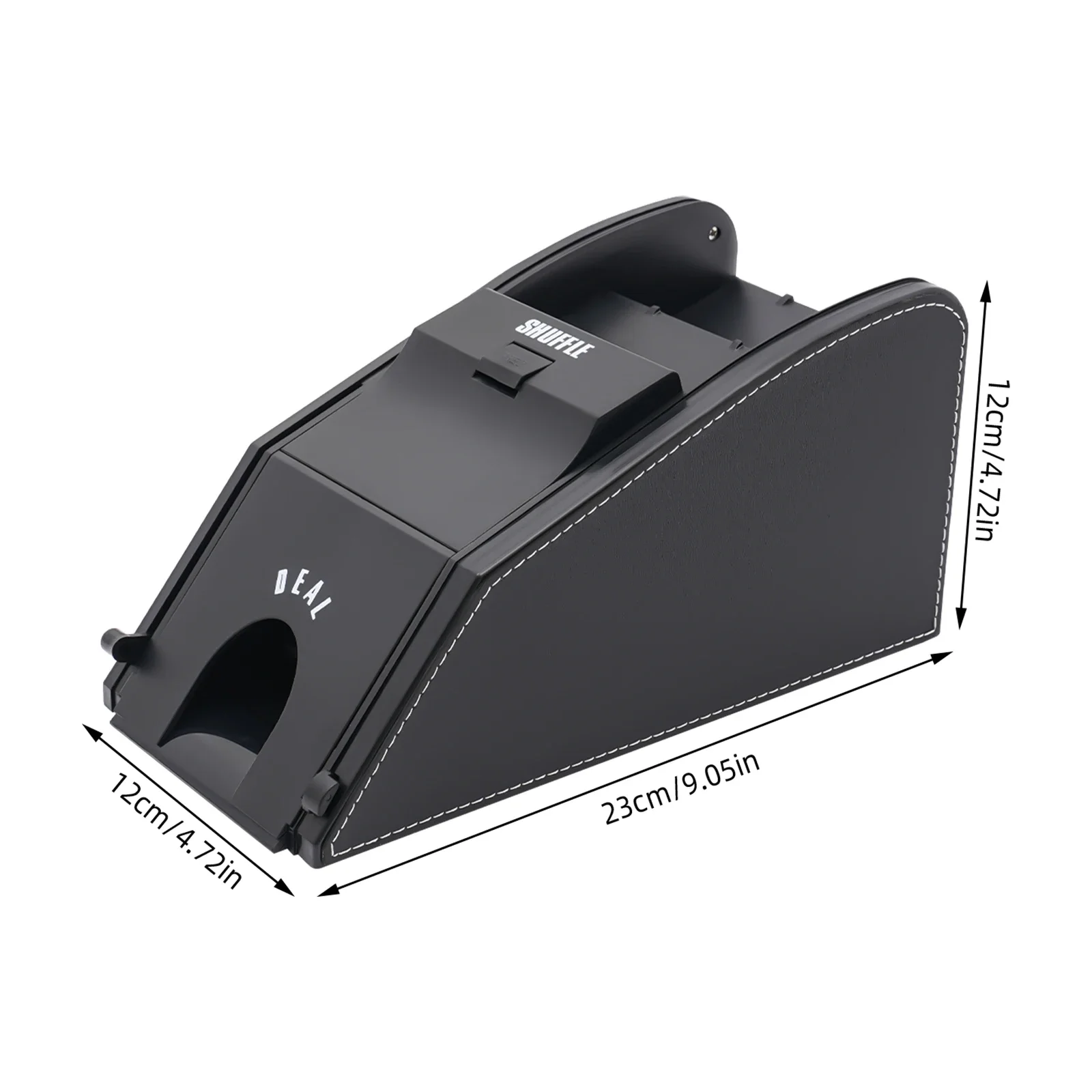 Automatic Electronic Card Shuffler, Luxury Leather and Plastic Grain, Rotating Card Dealer Machine 2in1 Electric Shuffle Tool