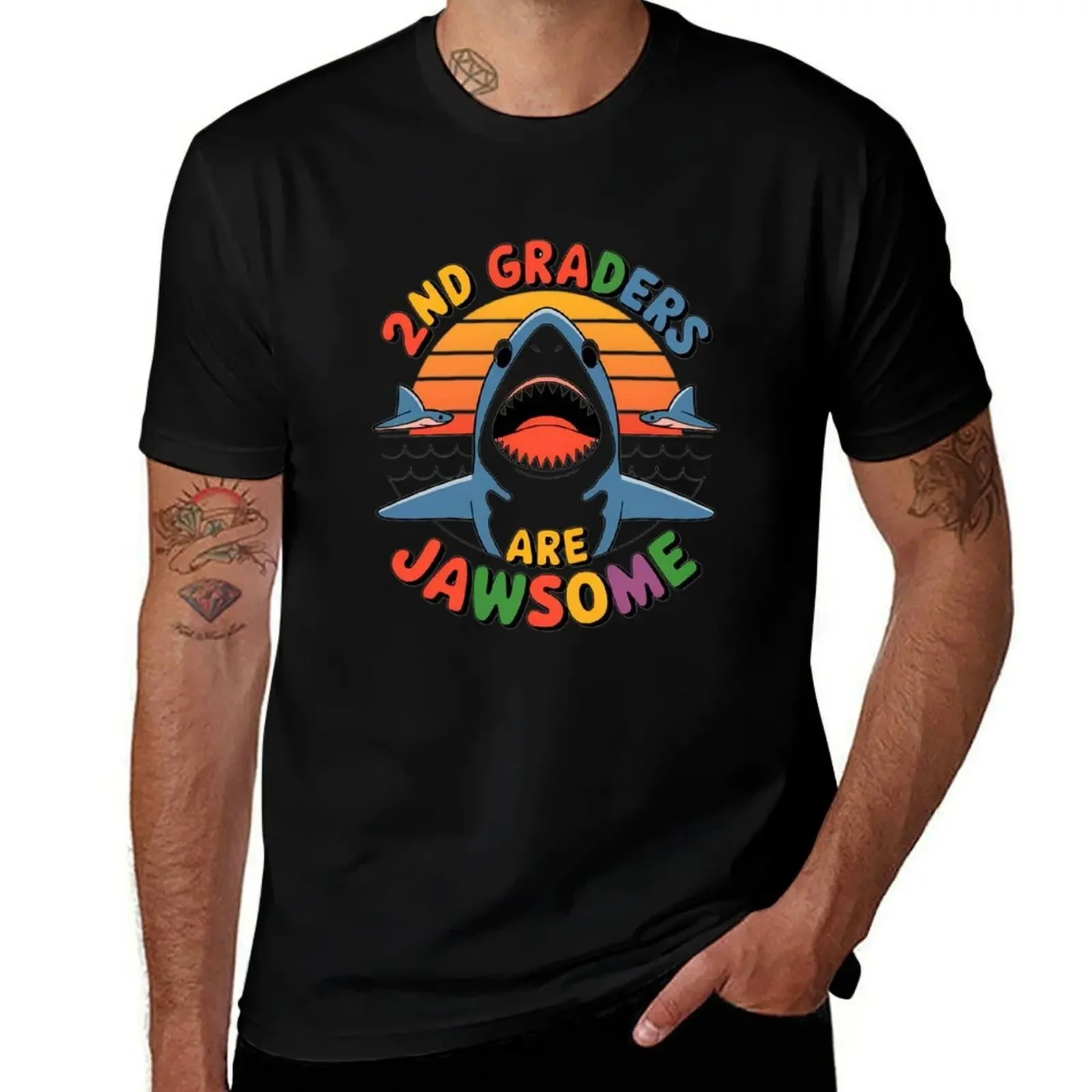 

Second Grade Back To School Shark T-Shirt luxury designer luxury t-shirt summer 2025 blanks men clothes