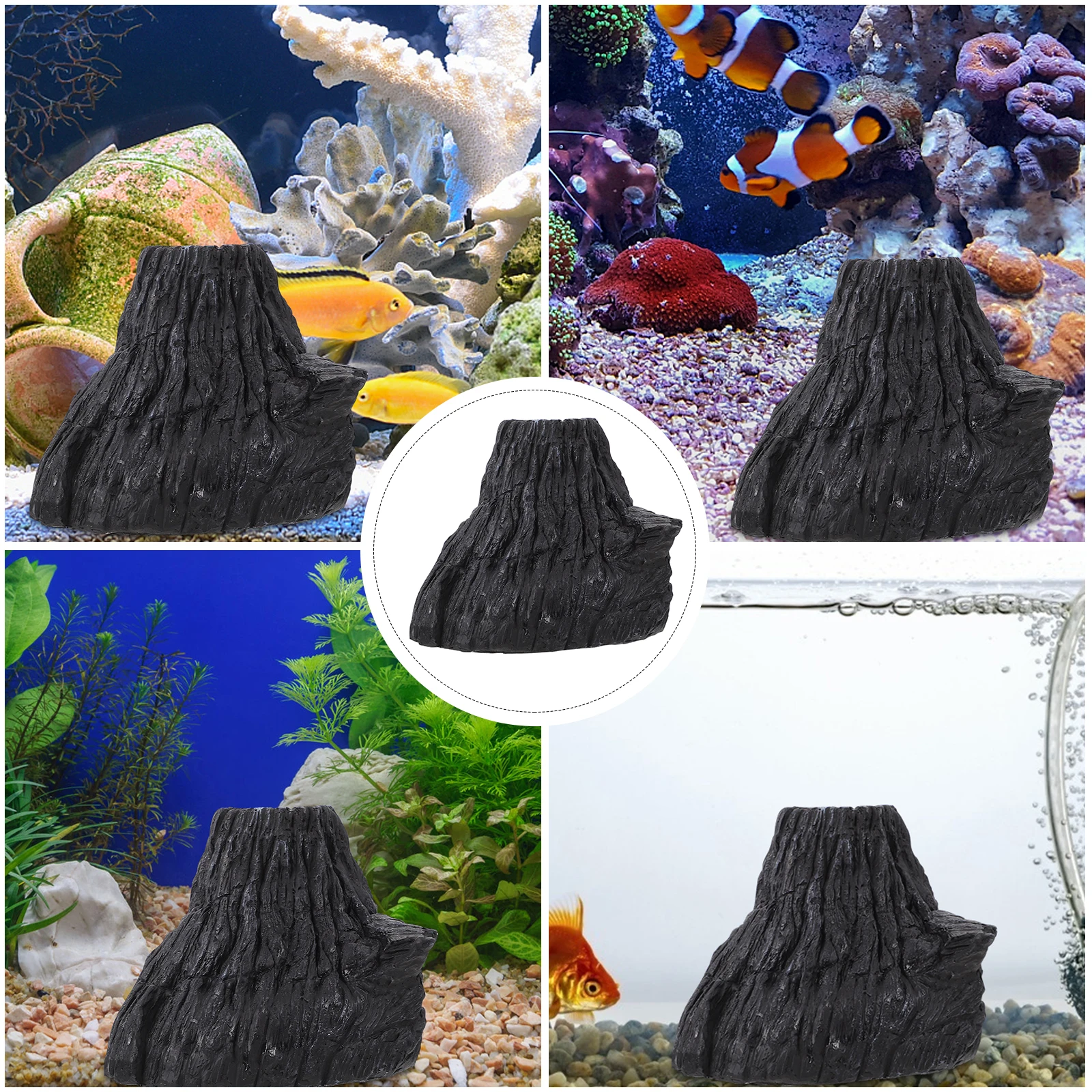 

Resin Volcanic Aquarium Decor Fish Tank Ornament Lifelike Resin Volcano Decoration Fish Tank Accessories Bubbling Stone