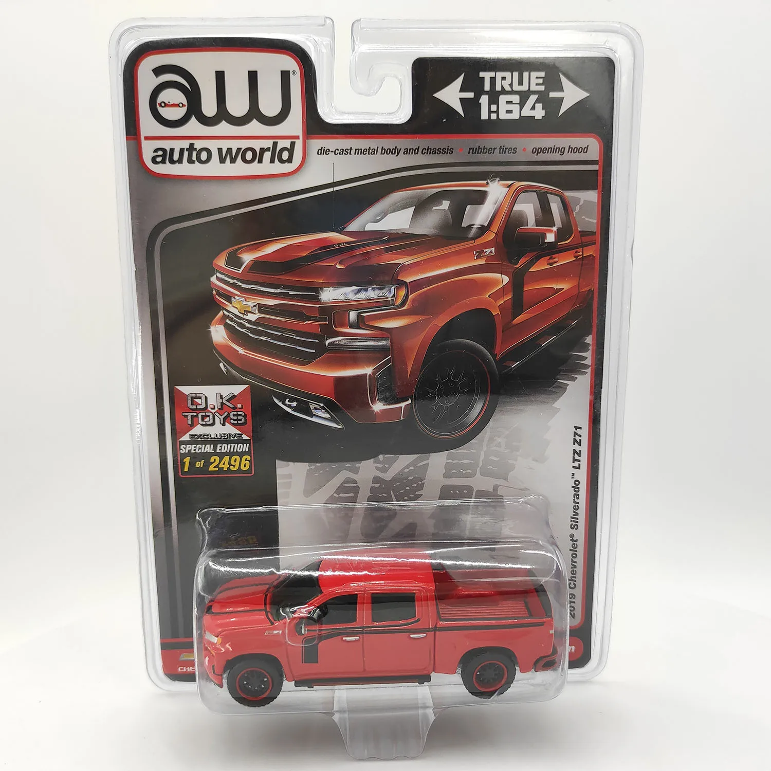 

Diecast Autoworld 1/64 Scale 2019 Chevrolet Silverado Zimbabwe Airlines Z71 Alloy Pickup Model Collectible Toy Souvenir Display