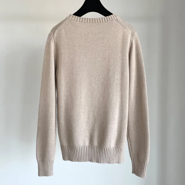 Reine Baumwolle Gestrickte Lange Sve Pullover Bär Stickerei Lose Fit runde Ne Herbst Winter Faion Retro Sle frauen Top
