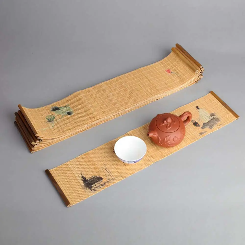 Nature Chinese Style Waterproof Table Runner Elegant Gift Table Decoration Tea Tray Tea Mat Tea Ceremony Accessories DIY