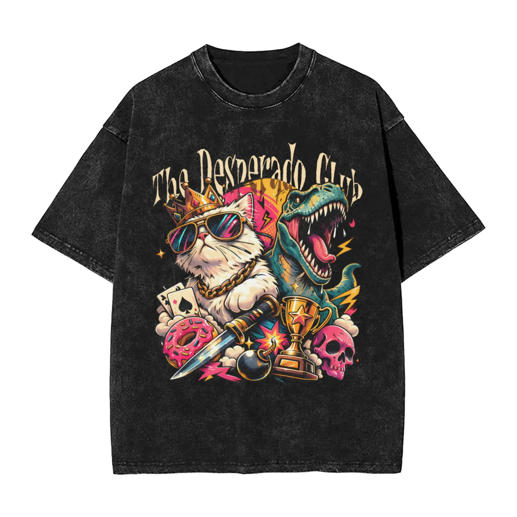Camiseta Desperado Club Vintage Princess Donut dungeon crawler carl para hombre, camiseta de manga corta con cuello redondo, ropa de algodón