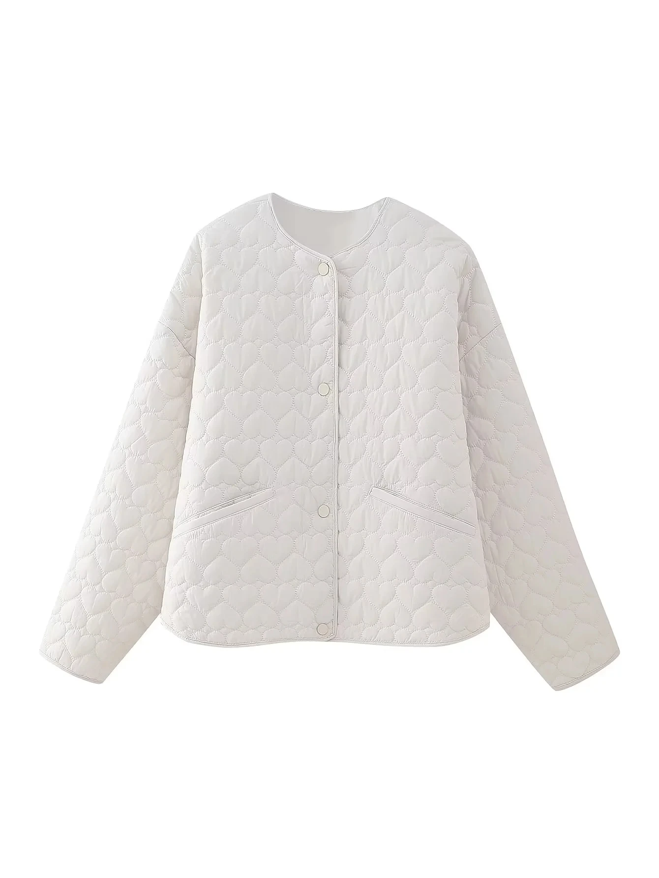 AgreOPU ZA-Veste en coton matelassé en forme de cœur pour femme, manteau décontracté avec poche, mode printemps, nouveau