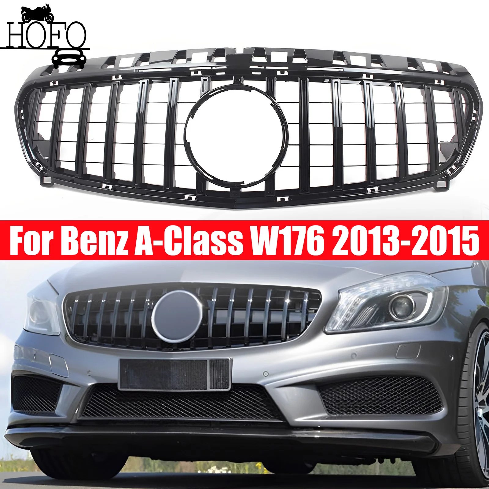 

Front Bumper Mesh Grille GTR Style For Mercedes-Benz A-Class W176 2013-2015 A180 A200 A250