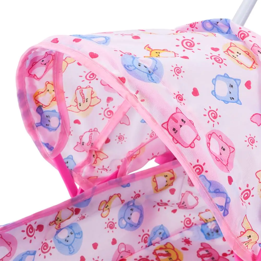 Carrozzina per bambole Passeggino pieghevole in ferro Carretto per bambole leggero e stabile di grande capacità colorato per ragazze