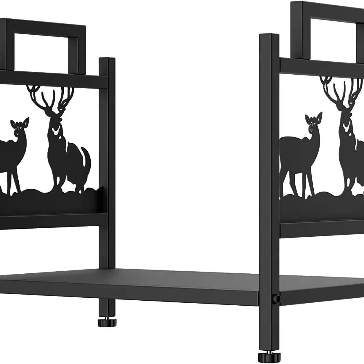 Metal Fireplace Tools Firewood Rack Easy Floor Removable Wood Rack Indoor and Outdoor