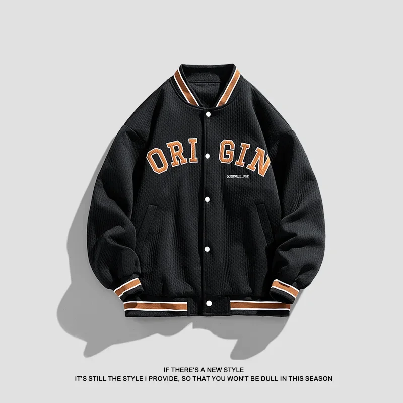 

Men's Bomber Jacket Embroidered Letters College Style Baseball Uniform Couple Jackets Autumn Spring Women Men Coat