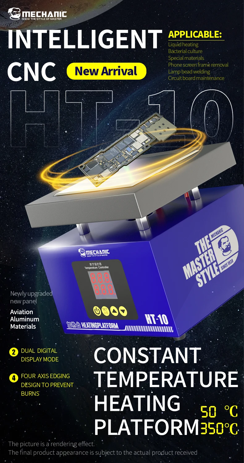 MECHANIC OFFICIAL HT-10 200W Constant Temperature Heating Table Comuter Phone Screen Frame Removal PCB Board Preheating Platform