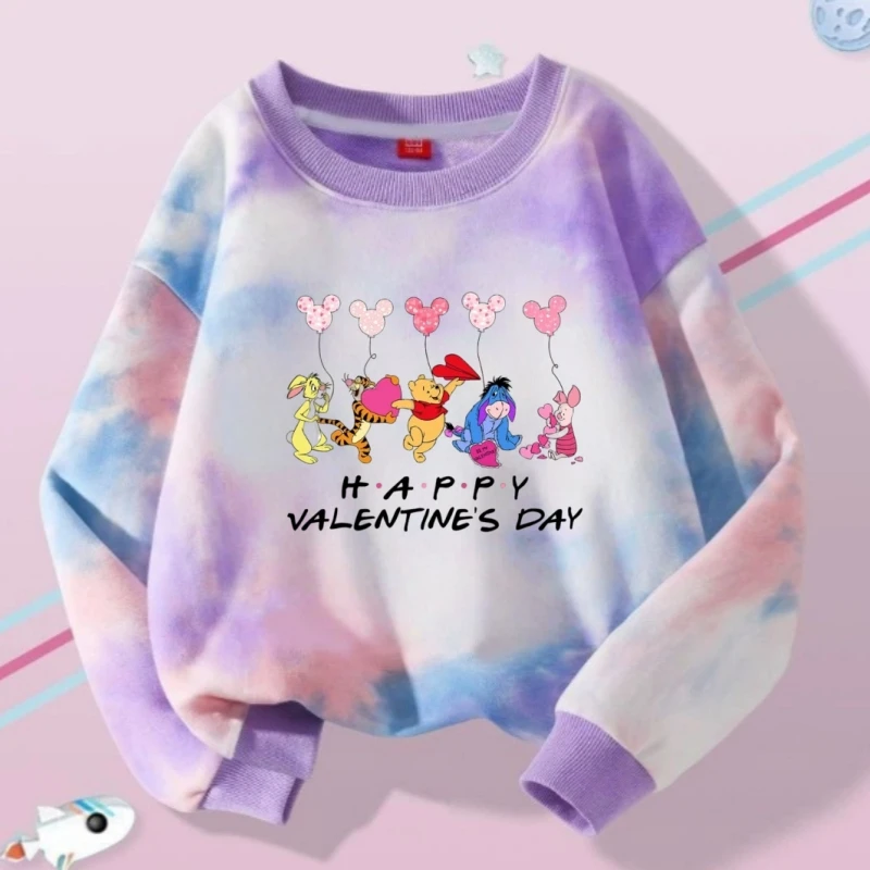 

Disney Autumn Baby Girls Tie Dye Clothes Kid Minnie Daisy Duck Printed Sweatshirts Children Girl Long Sleeve T-shirts Top Outfit
