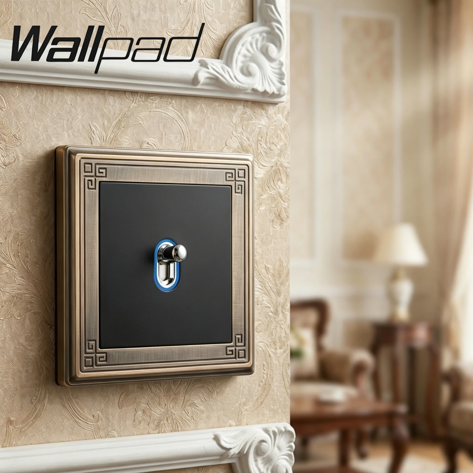 Wall Switch 1 2 3 4 Gang Zinc Alloy Retro Plate LED Indicator Brass Color 86x86mm 2 Way Stair Switch Passthrough