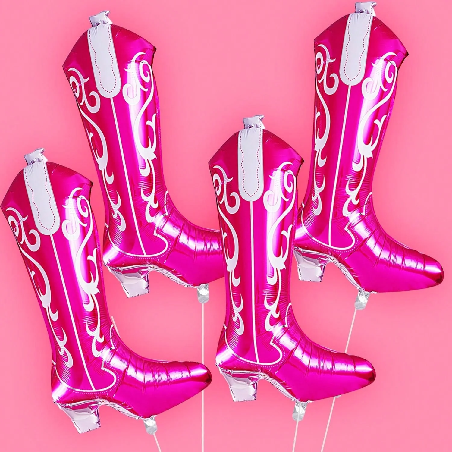 4 pieces of cowboy boots, balloons, 31.5-inch cowboy sports, single party decoration, cowboy Western themed birthday party