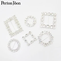 2pcs/lot DIY shoes bags belts Decorative multi-shape Metal Buckles Multi-style silver white crystal Rhinestone Buckle KTsilver