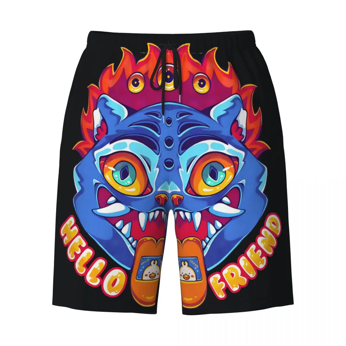 Summer Board Shorts Men Huntrix-Hello Friends Team Kpop Movie Running Surf Board Short Pants Casual Swimming Trunks Large Size
