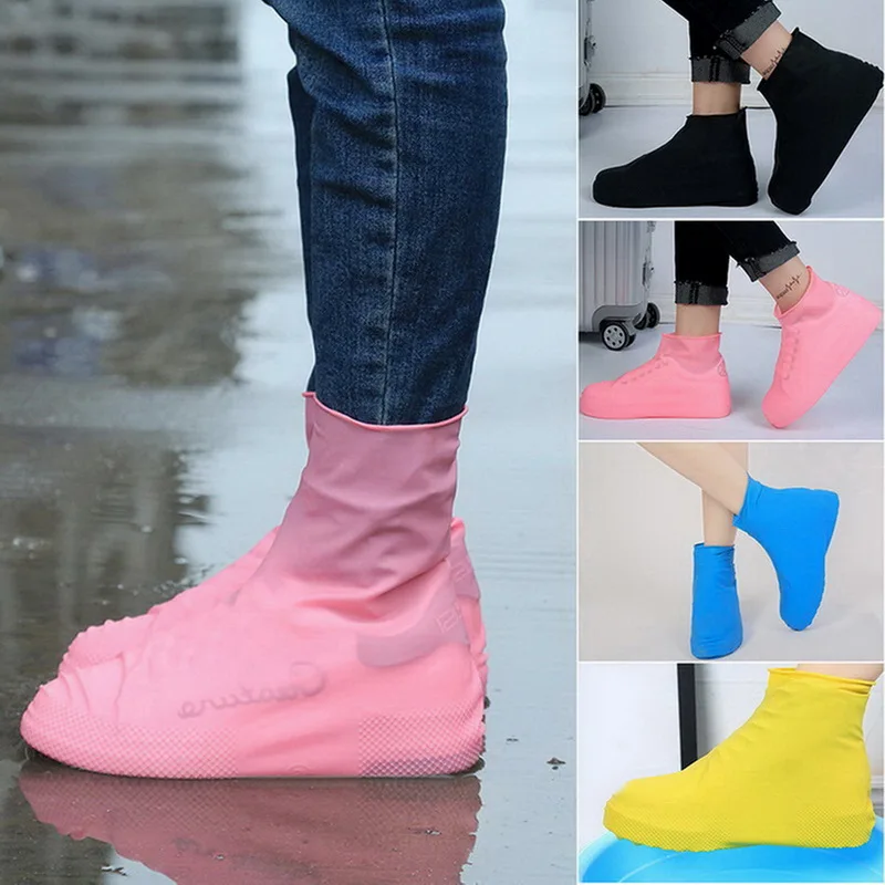 Waterproof Shoe Covers Silicone Anti-Slip Rain Boots Unisex Sneakers Protector For Outdoor Rainy Day Reusable Rain Shoe Cover