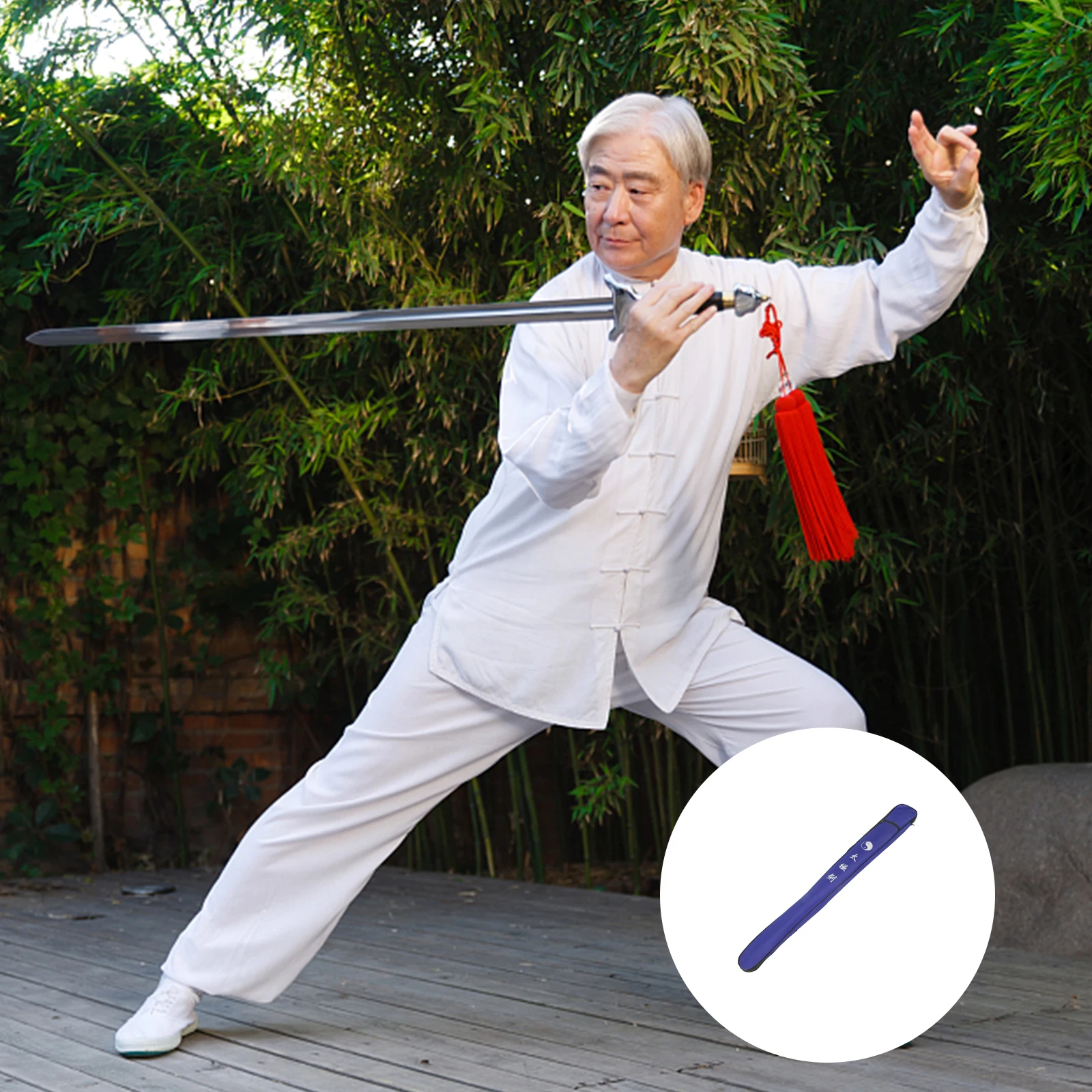 

Sword Bag Canvas Case Storage Chinese Kung Fu Taichi Carrying Cover Martial Arts Practice Swords