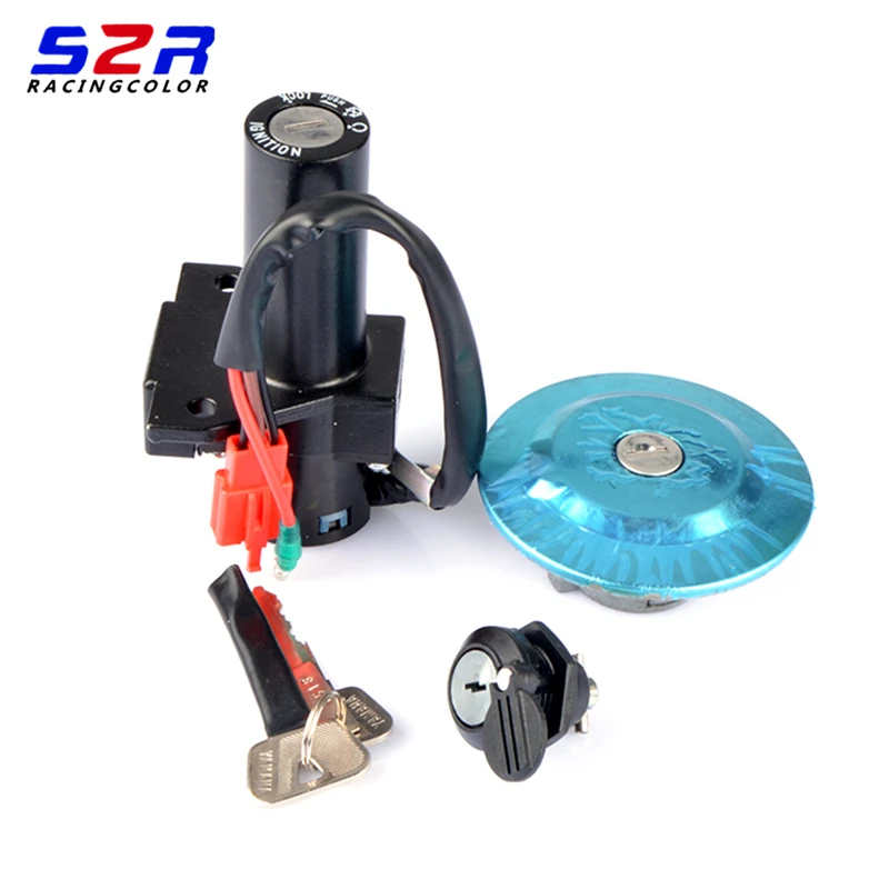 For Yamaha YBR125 YBR YB 125 Tank Cover Electric Ignition Switch Lock Door Set Gas Tank Cap Seat Key 3D9-Y8250-24-00 Moto Parts